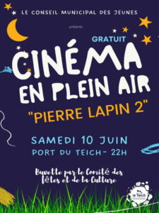 Cinéma de plein air. "Pierre Lapin 2" - Cinéma