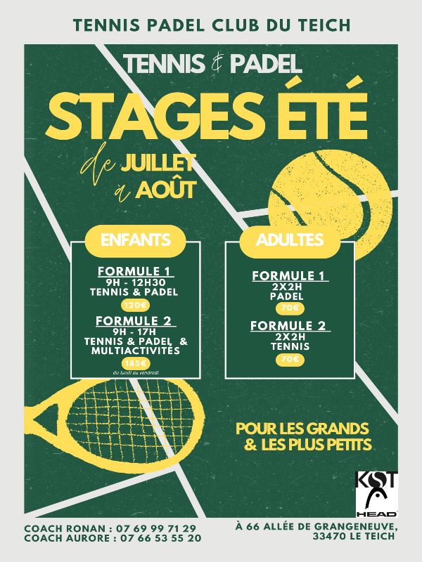 Stage d'été Tennis Padel -