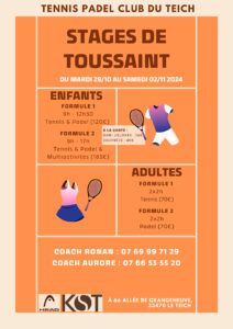 Stage de Toussaint Tennis Padel - Culturelle