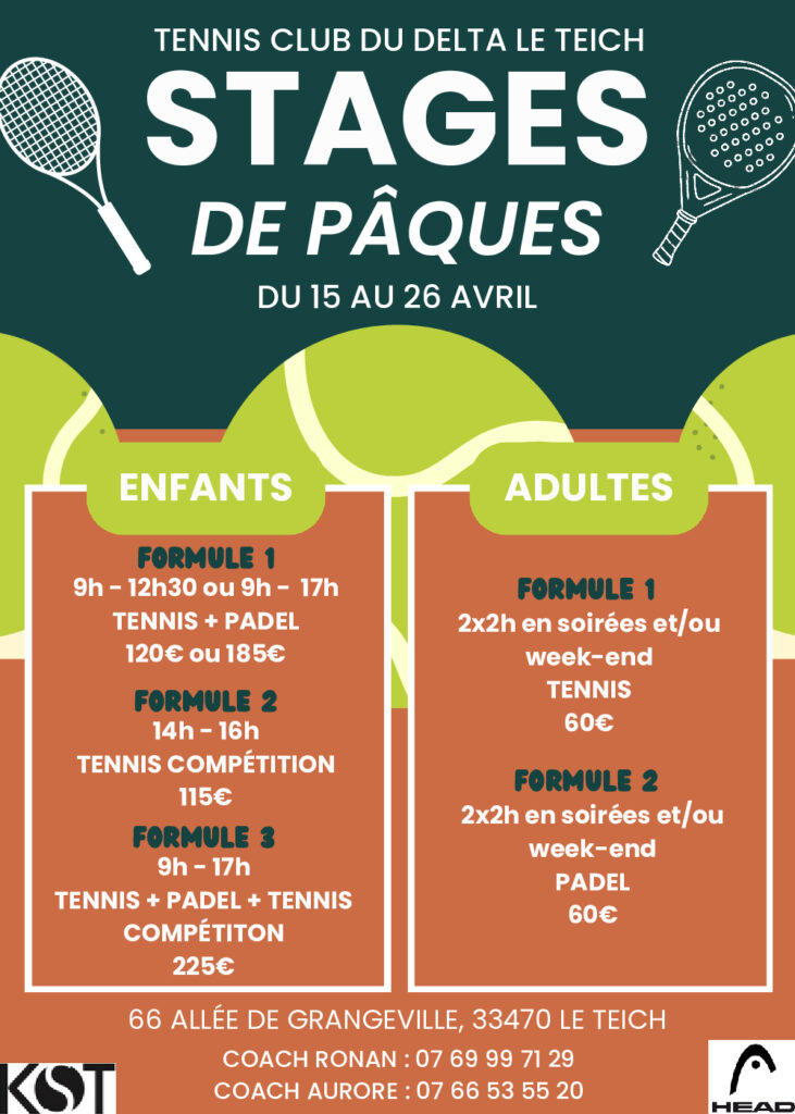 Stage Tennis de Pâques -