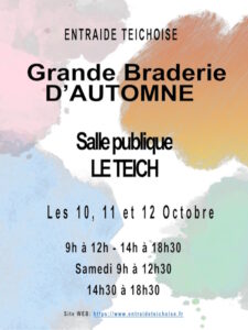 Braderie d'automne de l'Entraide teichoise. - Animations locales