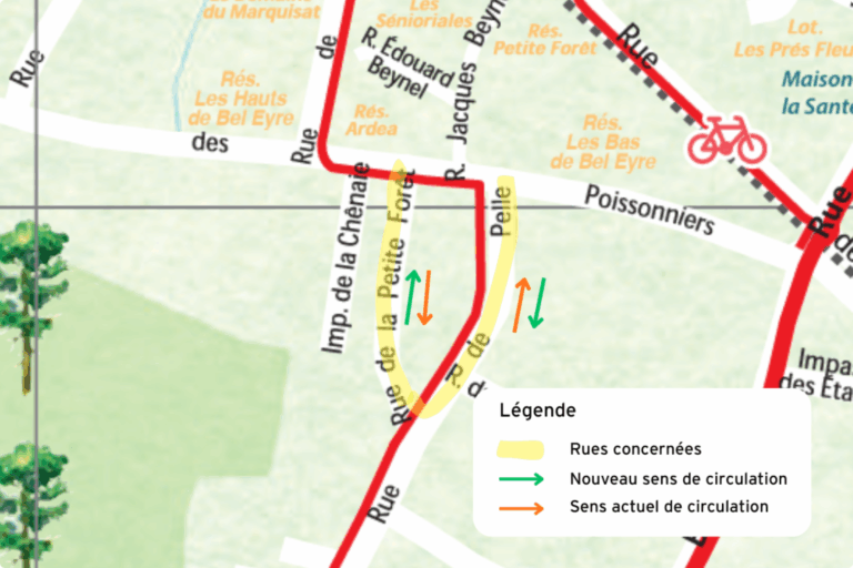 Changement de sens de circulation – rues de Pelle et de la Petite Forêt - Changement de sens de circulation – rues de Pelle et de la Petite Forêt -